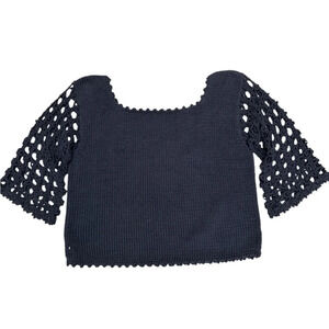 Navy blue square neck sweater